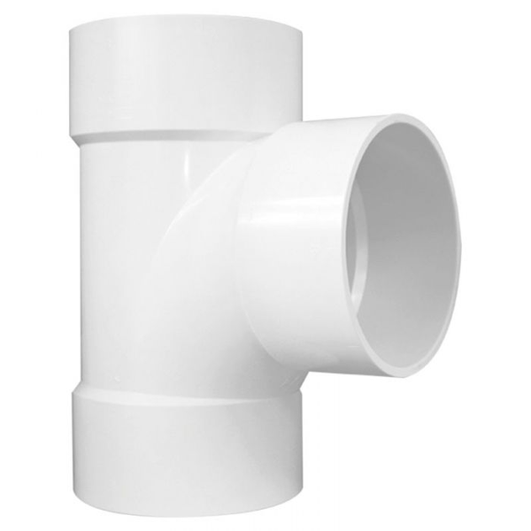 Tee PVC sanitaria de 4" calibre 40 para tuberías y conexiones