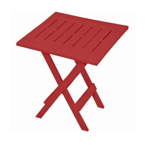 Mesa auxiliar plástica plegable color roja