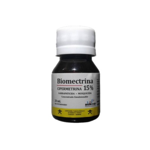 Líquido garrapaticida Biomectrina al 15% de 20ml