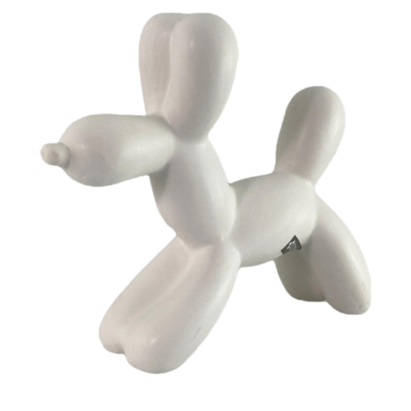 Adorno decorativo 21cm diseño perro globo color blanco
