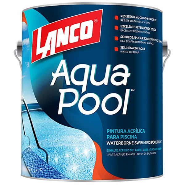 Pintura acrílica Aqua Pool para piscinas color océano azul de 1gl