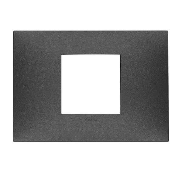 Placa central de 2 módulos color negro