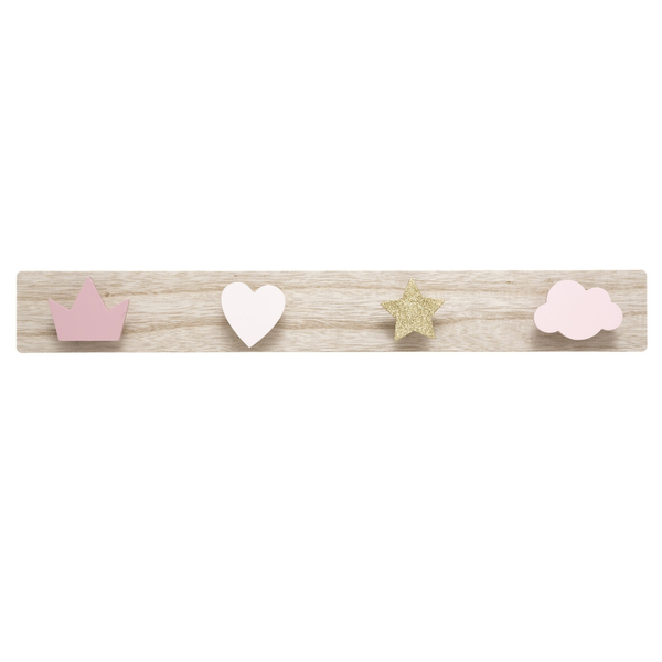 Perchero de pared con forma de nubes y corazones para colgar