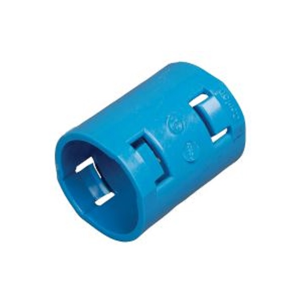 Unión de tubería flexible de PVC de 1/2" de color azul