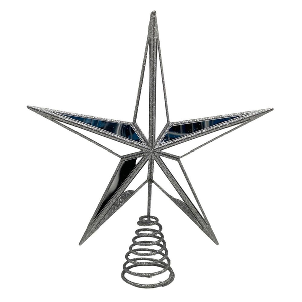 Estrella decorativa para árbol de navidad color plateada