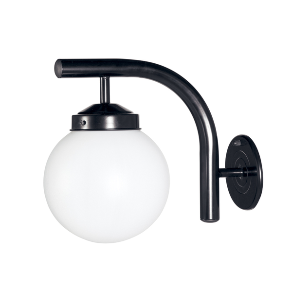 Lámpara de pared Globo negro mate 20W para exterior