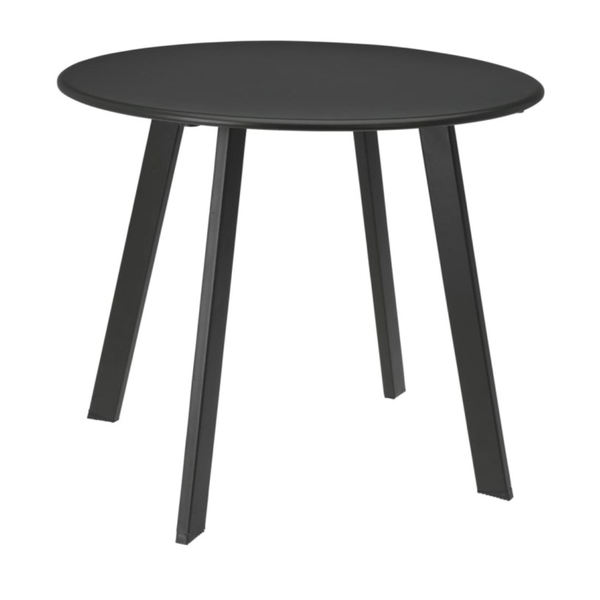 Mesa de metal 50cm x 45cm redonda para jardín color gris oscuro