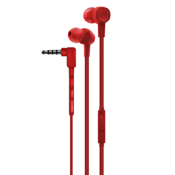 Audífonos alámbricos Solid de color rojo