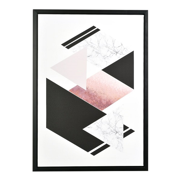 Cuadro decorativo Abstracto de 50cm x 70cm x 2.7cm rosa/negro
