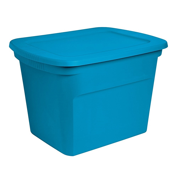 Caja plástica de almacenamiento de 18gl color azul