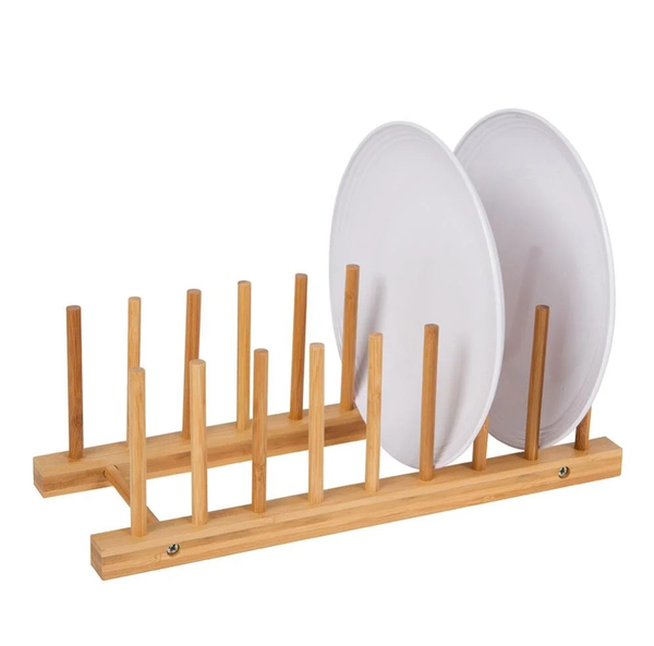 Organizador de platos de bambú 34cm x 12cm x 11.3cm