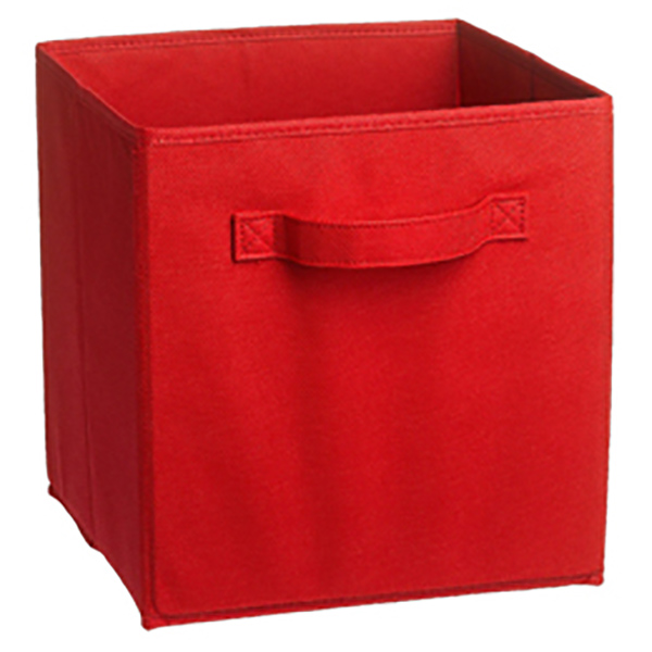 Cajón de tela de 10.5"x10.5"x 11" rojo adaptable al cubeicals