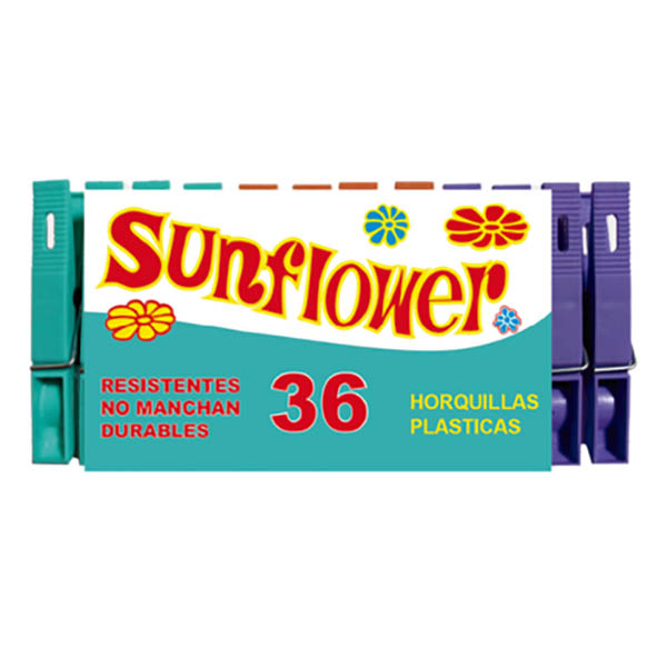 Horquillas plásticas 36 unidades Sunflower