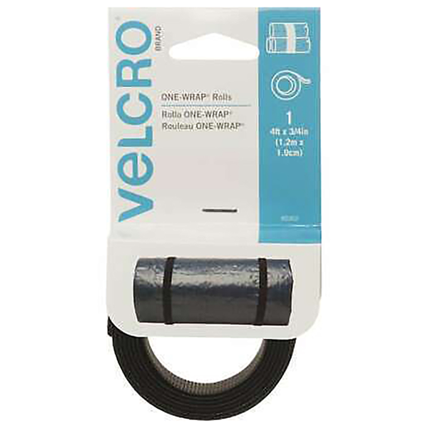 Velcro negro 19mm (3/4in) - 914mm (3ft) one-wrap