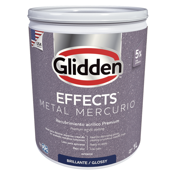 Pintura acrílica Effects acabado brillante metal mercurio 1/4gl