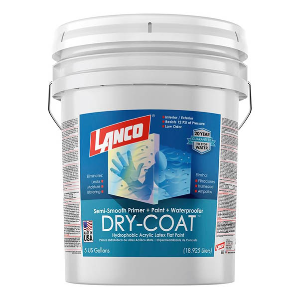 Pintura 3 en 1 Dry Coat semiliso mate blanco 5 galones (18.92 litros) LANCO