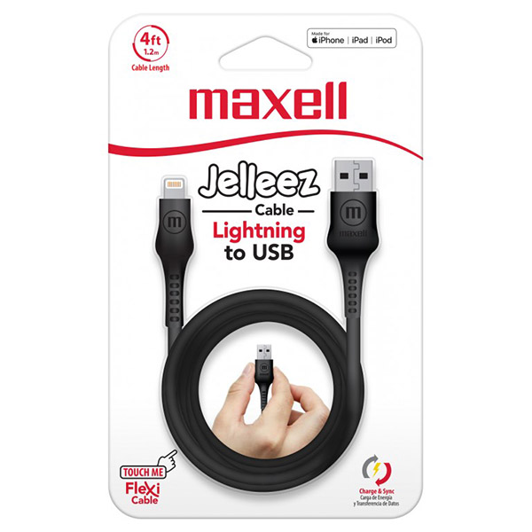 Cable usb to lightning  blk4ft MAXELL