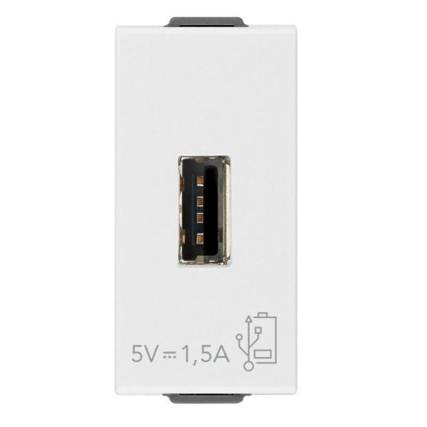 Alimentador USB de 5V color blanco