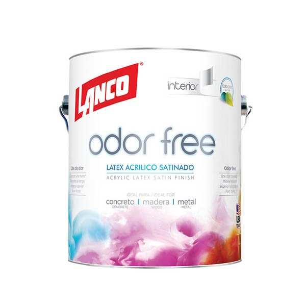 Pintura de látex acrílico Odor Free acabado satinado base pastel 1gl