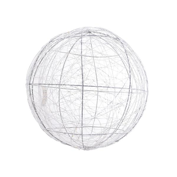 Esfera con luz de 30cm de color plateado