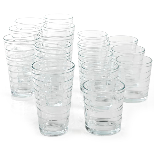 Juego de vasos de vidrio diseño Swirls - 16 piezas