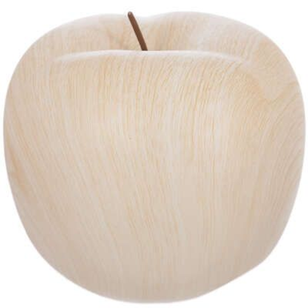 Manzana de cerámica 22cm x 7cm decorativa color blanca