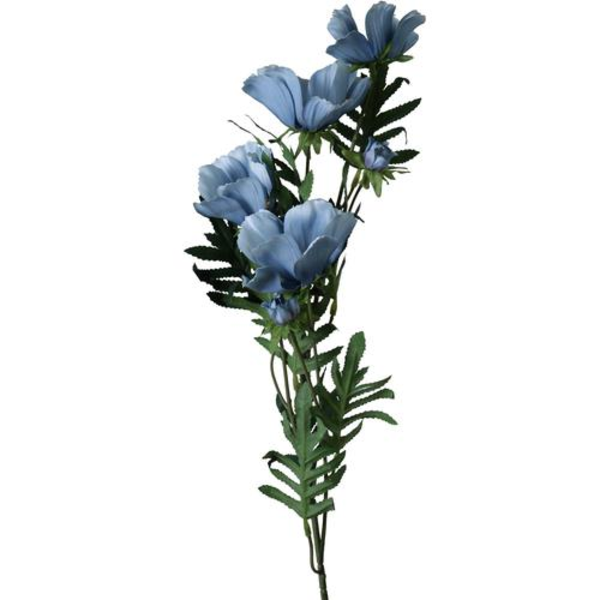 Rama con flores artificiales 82cm decorativas color celeste