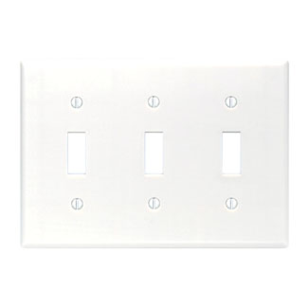 Tapa sencilla de 3 gang plástica para interruptor de color blanco