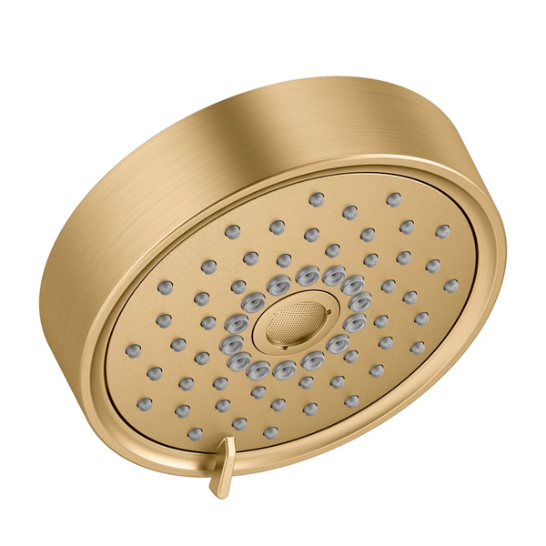 Cabeza de ducha multifunción Purist® latón moderno cepillado vibrante