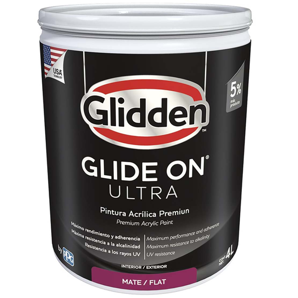 Pintura acrílica Glide On Ultra acabado mate base deep 1gl