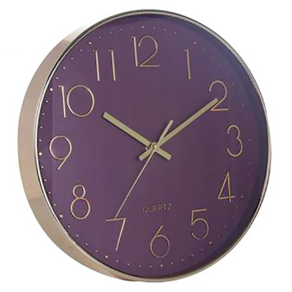 Reloj de pared de 30cm decorativo de color champagne/vino