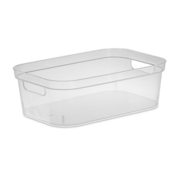 Caja de almacenamiento sin tapa tamaño S de color transparente