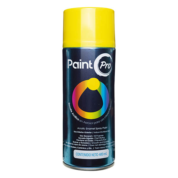 Pintura de esmalte acrílico en aerosol de 400ml color amarillo