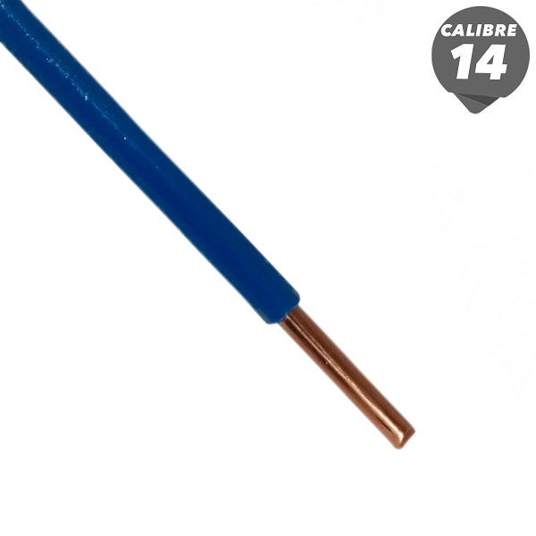 Alambre THHN de 1m calibre 14 AWG color azul