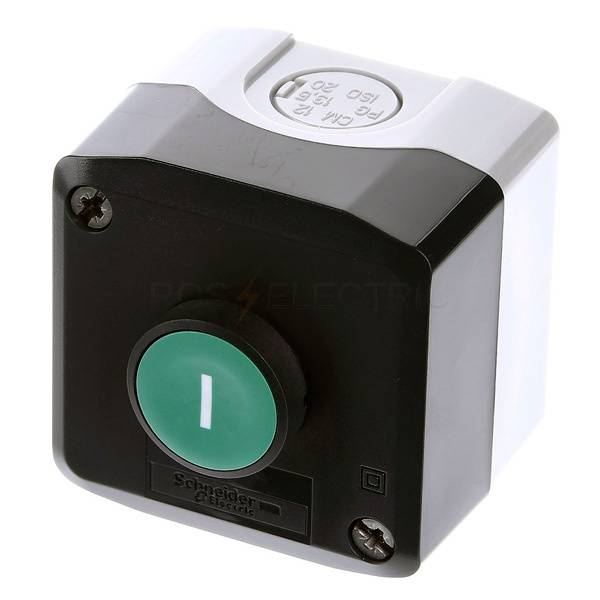 Caja pulsadora de 1 botón de control color verde