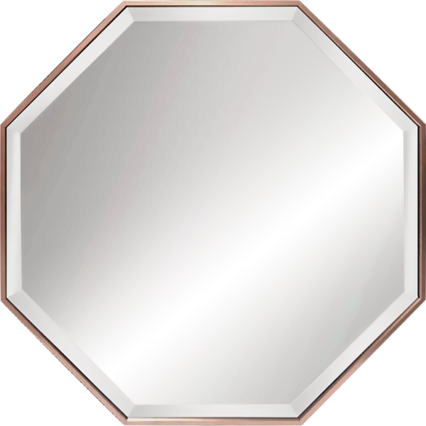 Espejo octagonal de 24" x 24" acabado cobre