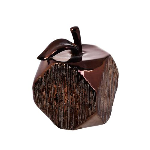 Adorno decorativo de 10cm en forma de manzana color chocolate