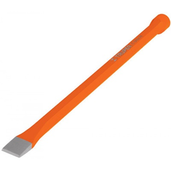 Cincel de corte frío de 3/8" x 10" de punta plana color naranja TRUPER