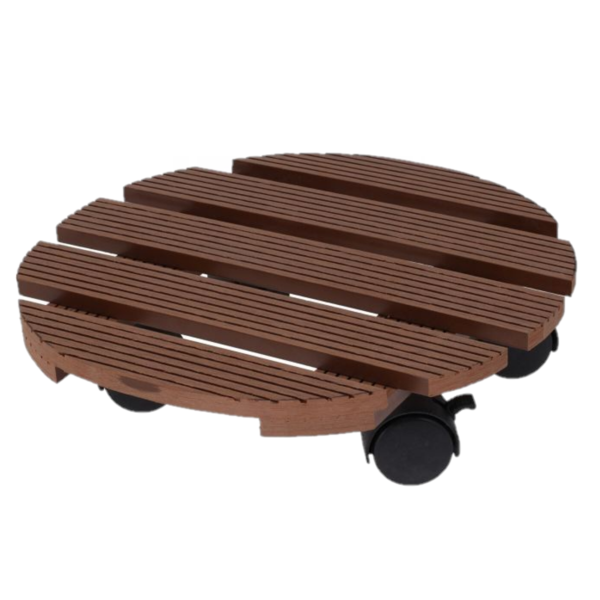 Base de carrito 29cm con rueditas para macetero color chocolate