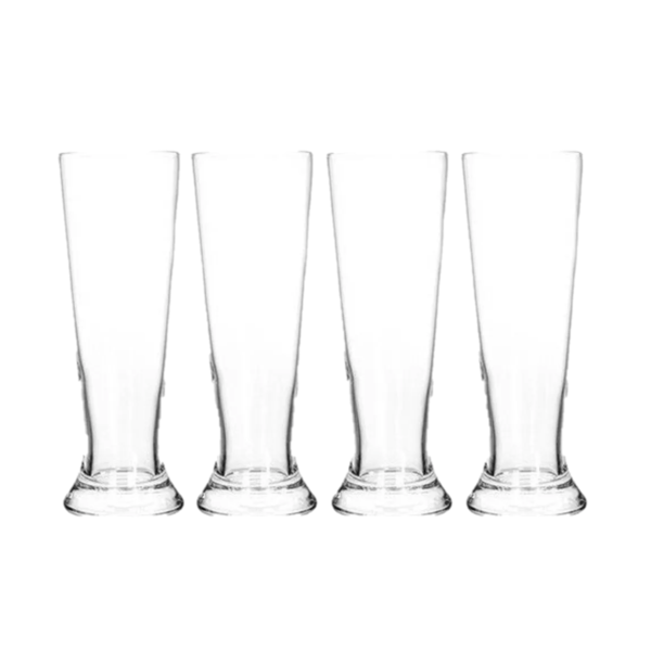 Juego de vasos de vidrio 370ml para cerveza - 4 piezas