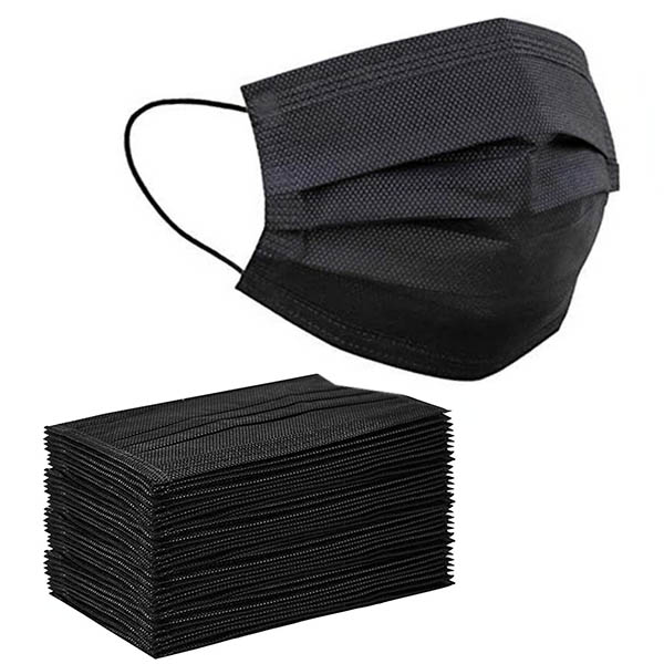 Mascarilla antipolvo desechable color negro - caja de 50 unidades