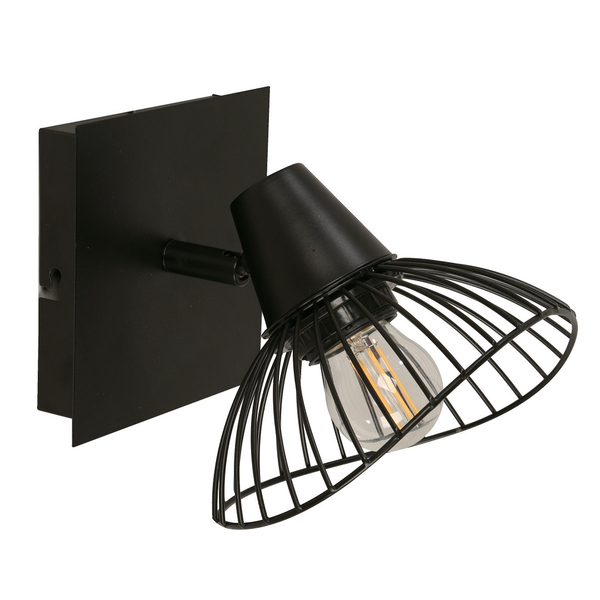 Lámpara Spot arquitectónico vintage negro de 1 luz E27 40W