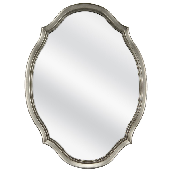 Espejo ovalado acabado plateado mate