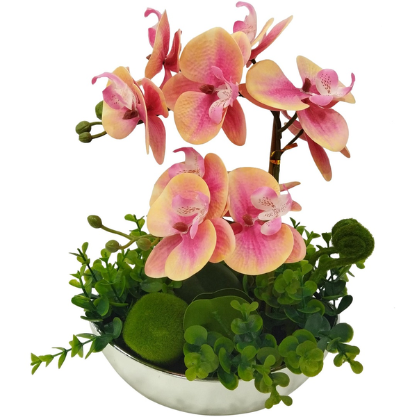 Orquídea artificial con pote de 23cm