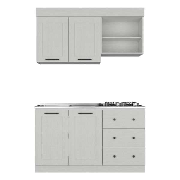 Mueble de cocina 150x50x89 cm de color blanco