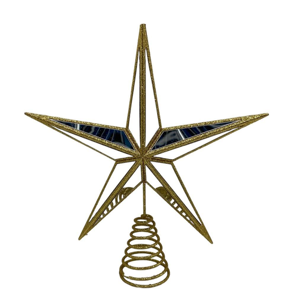 Estrella decorativa para árbol de navidad color dorada
