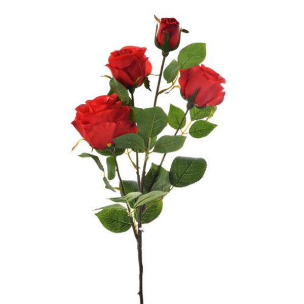 Rosa artificial 78cm decorativa color roja
