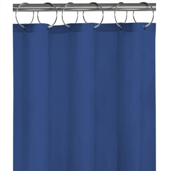 Cortina de baño plástica de 6 ganchos de color azul
